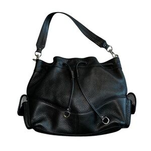 Chic Black Pebbled Leather Shoulder Bag